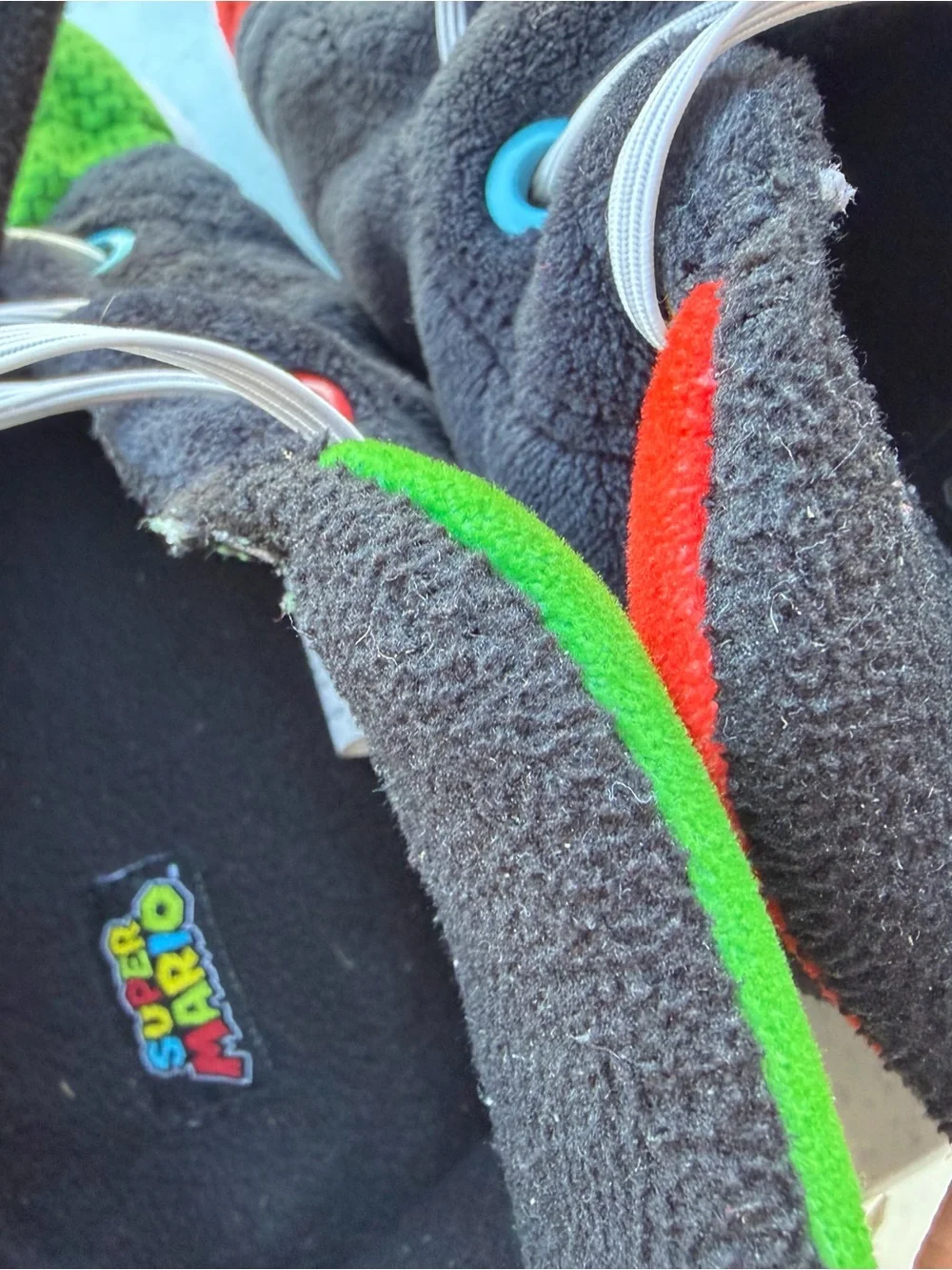 Ground Up Nintendo Super Mario & Luigi Plush Slippers • Boys Size 4-5 High Top